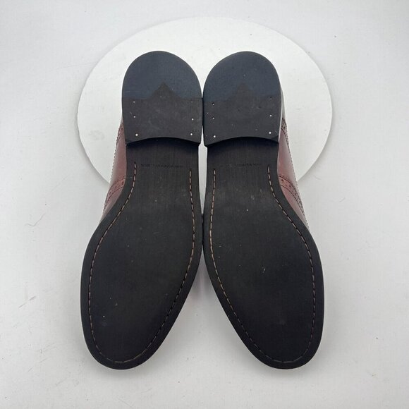 John Varvatos Men Size 9M Brown Tobacco Leather Lace Up Wingtip Derby Dress Shoe - Picture 10 of 15